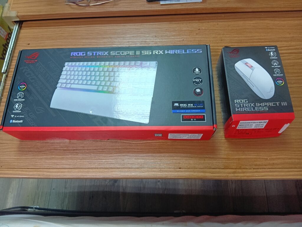 全新 ROG 鍵盤、滑鼠盒裝